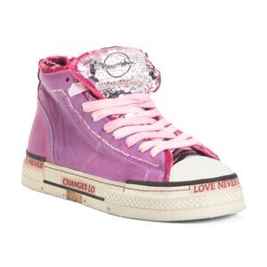 NEW REBECCA WHITE Acid Sneakers in fuxia for women 1125 5t3